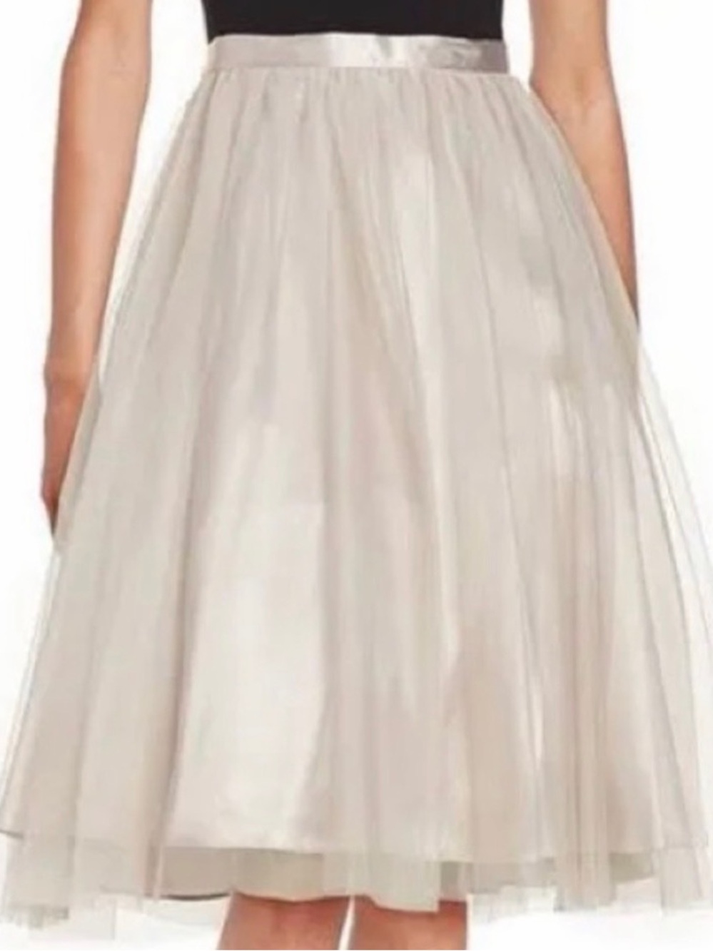 Marina Tulle Crinoline Champagne Knee Length Coquette Fairycore Skirt Sz XL UEC